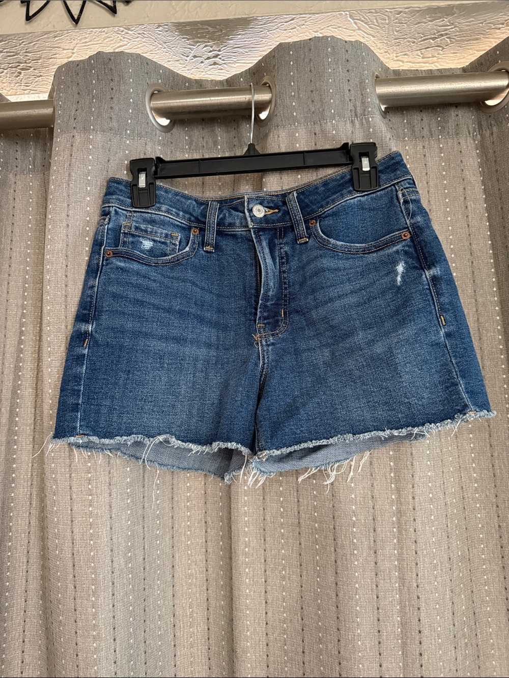 Old Navy Dark Blue Frayed Hem Denim Shorts